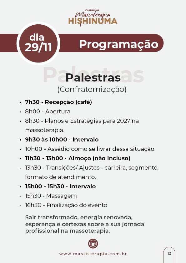 Guia do Aluno - 1° Congresso Massoterapia Hishinuma12