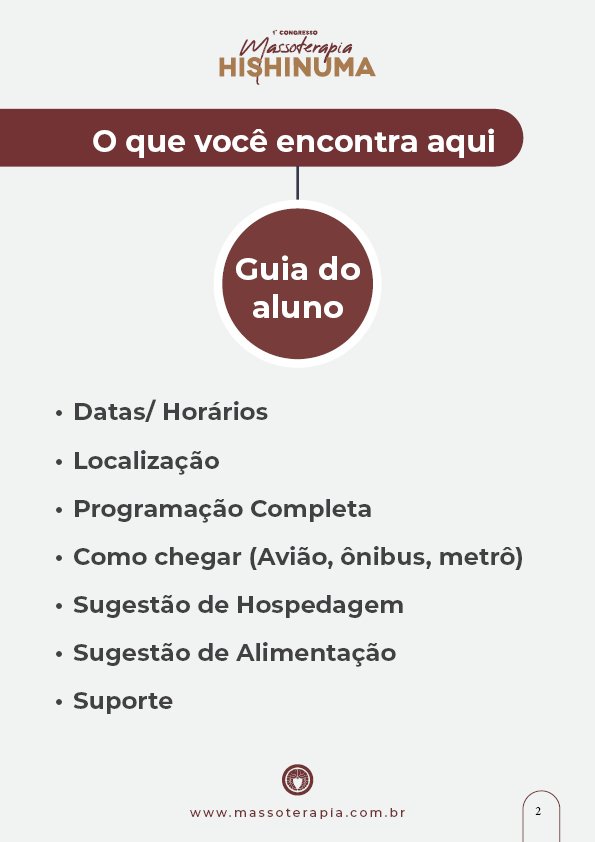 Guia do Aluno - 1° Congresso Massoterapia Hishinuma2