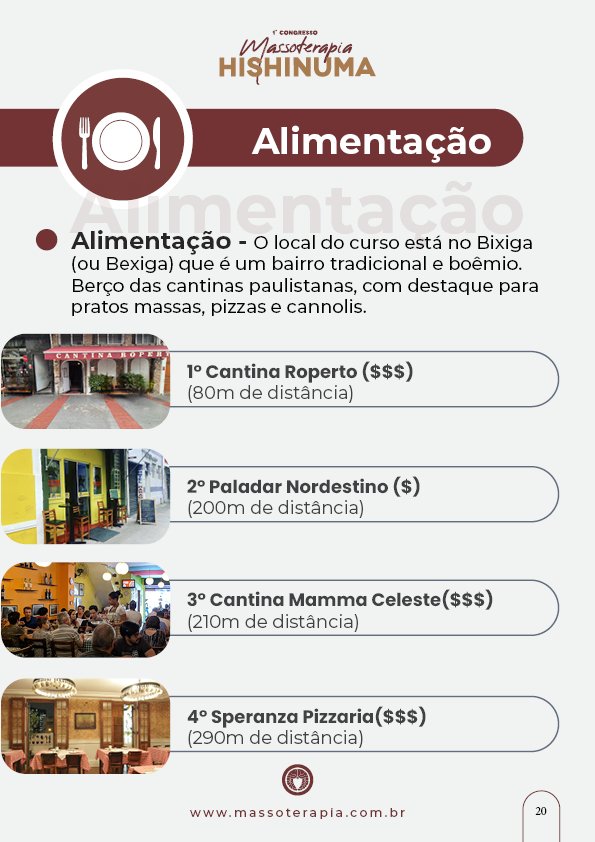 Guia do Aluno - 1° Congresso Massoterapia Hishinuma20