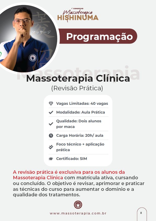 Guia do Aluno - 1° Congresso Massoterapia Hishinuma8